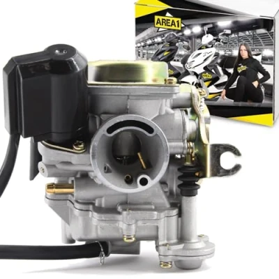 Abbildung von Area1 Ersatz Vergaser 18mm GY6 50ccm China 4Takt Motorroller Kompatibel mit Explorer AGM RS Speedfight 3 4 Yiying 49/50QT/139QMA/QMB