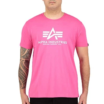Abbildung von Alpha Industries Herren Camiseta Basic para Hombre Kurzarm Shirt, Magenta,