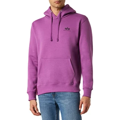 Abbildung von Alpha Industries Small LOGO Kapuzenpullover, Herren, Größe: 3XL, Dark magenta