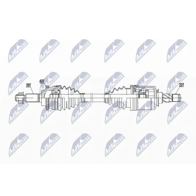 Abbildung von NTY NPW SU 050 Antriebswelle Vorderachse links 635 Schaltgetriebe SUZUKI: SWIFT 3