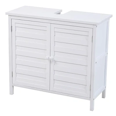 Abbildung von SVITA Waschbeckenunterschrank BAMBUS Breite 67 cm, Badezimmerschrank, Bambus, Weiß