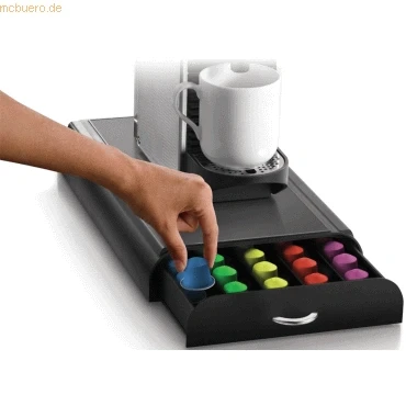 Abbildung von CEP 2230050011 23005 Kaffeekapselspender mit 1 Schublade, Kunststoff, schwarz, 23,4 x 32.7 6 cm