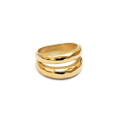 Abbildung von SINGULARU Ring Oceana. Edelstahl mit 18K vergoldung. Schmuck für Damen. Ringgröße 58.