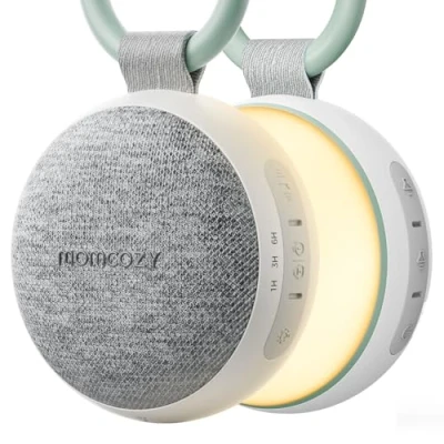 Abbildung von Momcozy WN06 Tragbare White Noise Machine Baby mit Nachtlicht Weißes Rauschen Gerät für Neugeborene, 20 Beruhigende Klänge, Wiederaufladbare Therapie und Bluetooth Lautsprecher
