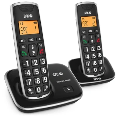 Abbildung von SPC Comfort Kaiser Duo Schnurloses Festnetztelefon für Senioren mit Tasten und Ziffern in XLGröße, verstärktem Ton, 2 Direktspeichern, Telefonbuch Freisprecheinrichtung