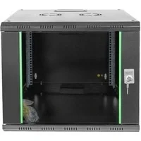 Abbildung von DIGITUS Netzwerk Schrank 19 zoll 9 HE Wandmontage 600 mm Tiefe Traglast 100 kg Unique Serie Glastür Schwarz