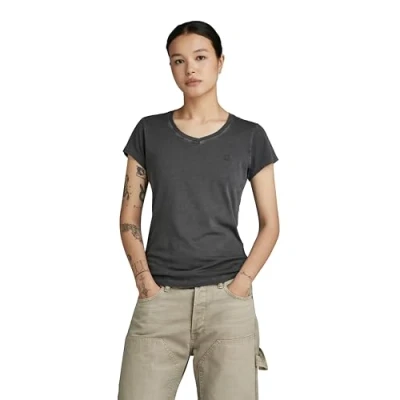 Abbildung von G Star Overdyed Eyben SLIM Tshirt basic, Damen, Größe: XXS, Grey asphalt