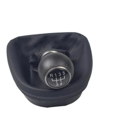 Abbildung von Schaltknauf Für Seat Leon MK2 1P 2005 2006 2007 2008 2009 2010 2011 2012 Auto Styling 5 6 Gang Schalthebel Mit Ledermanschette Schalthebelkopf(Black Speed)