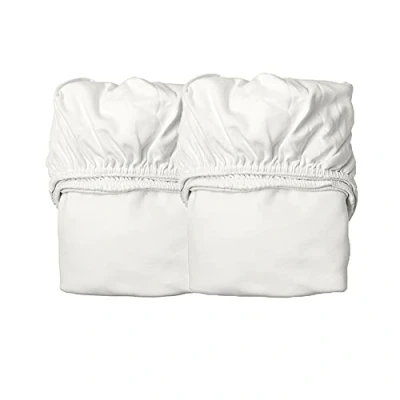 Abbildung von Leander Laken/Spannbetttücher 2 Stück für Babybett + Linea Luna 120x60cm Farbe: snow