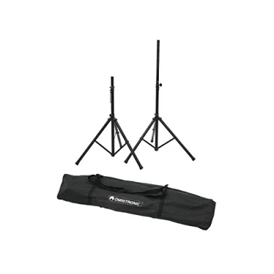 Abbildung von Omnitronic Boxenhochständer MOVE MK2 Set 2 Boxenhochständer, ausfahrbar bis 185 cm, 18 kg belastbar + Tasche Standfester für den mobilen Einsatz