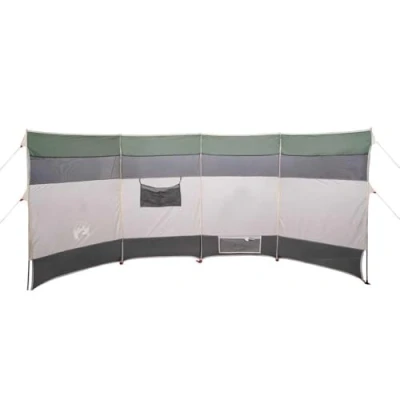 Abbildung von vidaXL Camping Windschutz, Sichtschutz mit Steckverbindungssystem, Sonnenschutz Netzfenster, Strandwindschutz, Grün 185T Polyester