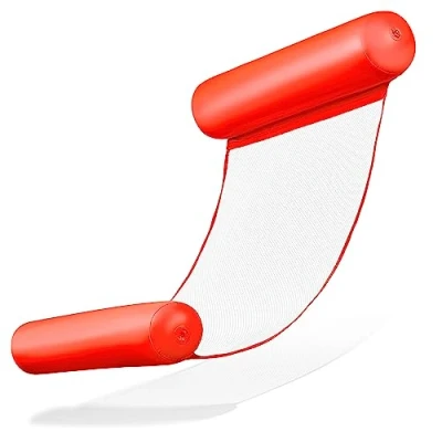 Abbildung von Balinco aufblasbare Hängematte Erwachsene, Wasserspielzeug Kinder, Luftmatratze Wasser, Wassermatratze, Relaxmatte, Wasserhängematte, Poolparty (Rot)