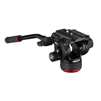 Abbildung von Manfrotto Fluid Videokopf 504X, geeignet für Videokameras oder DSLRs, Spiegelreflexkameras, Camcorder, entwickelt Fotografen und Vlogger, bis zu 12 kg aus Aluminium