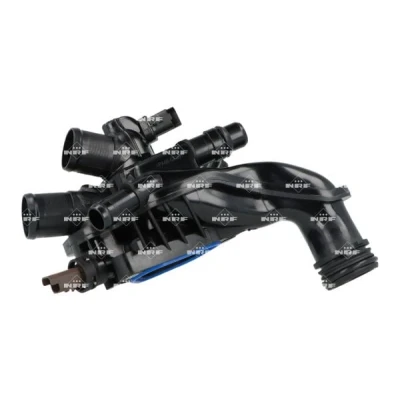 Abbildung von NRF 725395 Kühlwasserthermostat mit Sensor integriertes Gehäuse PEUGEOT: 208 I Schrägheck, 5008 II, 508 SW, CITROËN: DS3 Cabrio