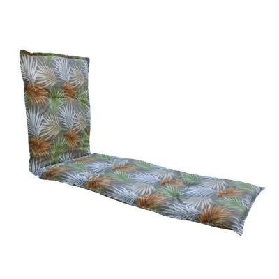 Abbildung von Spetebo Sonnenliegen Polsterauflage 195 x 60 cm Palmenblätter Universal Kissen für Gartenliegen Liegestuhl Polster Deckchair Auflage Liegekissen Liegenauflage
