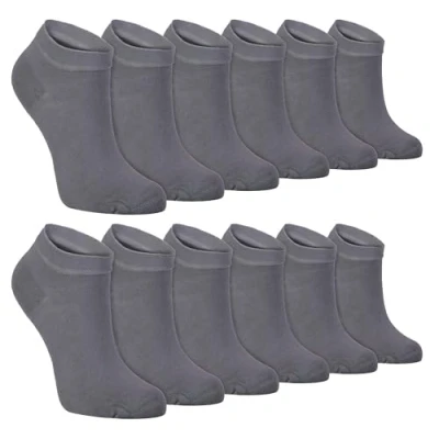 Abbildung von 12er Pack Herren Bambus Sneaker Socken Sock Snob Atmungsaktive Gepolsterte Unsichtbar Kurz (40 45, Grau)