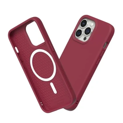 Abbildung von RhinoShield Hülle kompatibel mit [iPhone 13 Pro] SolidSuit MagSafe Stoßdämpfende &amp; schlanke Schutzhülle Premium Finish 3.5 Meter Fallschutz Bordeauxrot