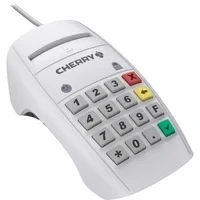 Abbildung von CHERRY Smart Terminal ST 2100, Chipkartenleser für KVK, eGK &amp; Elektronische Signaturen, Homebanking, USB Smartcard Leser, Einhändige Bedienung, 16 Tasten, Weiß