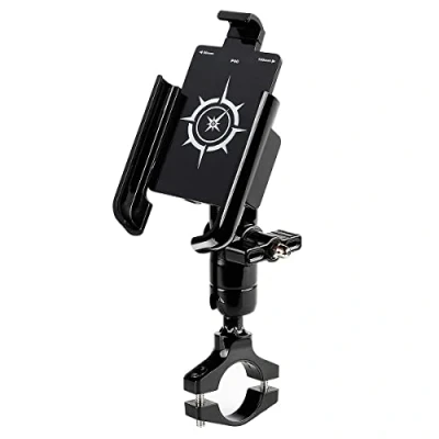Abbildung von MidGard GUB P50 Motorrad Handyhalterung für Lenker aus Aluminium Universal Smartphone Halterung, (bis 7.2 Zoll)