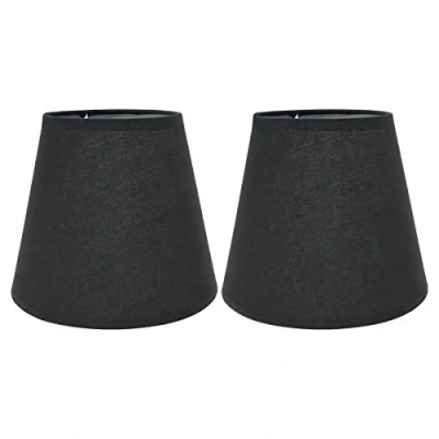 Abbildung von Eastlion 2 Pack 6.2&quot; E14 Nachttisch Lampenschirm Wandleuchte Kristall Kronleuchter Lampenschirme,Schwarz
