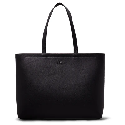 Abbildung von Calvin Klein Jeans Minimal Monogram SLIM TOTE Shopping Bag, Damen, Größe: One Size, Black/shiny gunmetal