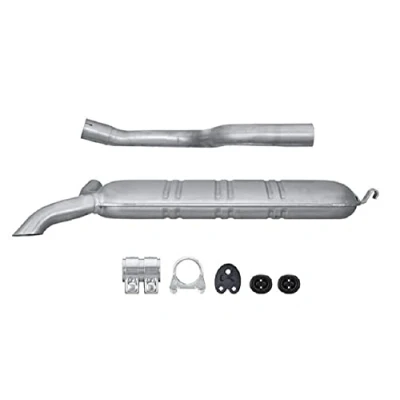 Abbildung von HELLA 8LD 366 033 161 Endschalldämpfer hinten mit Anbauteilen MERCEDES BENZ: W124 T modell, E Klasse modell