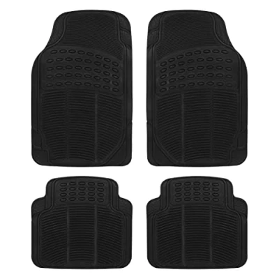 Abbildung von Gummimatten für Autos, zuschneidbar, 4 teiliges Set, Schwarz