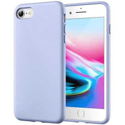 Abbildung von JETech Silicone Hülle für iPhone SE 3/2 (Modell 2022/2020), 8 und 7, seidigem Ganzkörper Schutzhülle, mit weichem Mikrofaser Innenfutter stoßfestes Abdeckung (Hellblau)