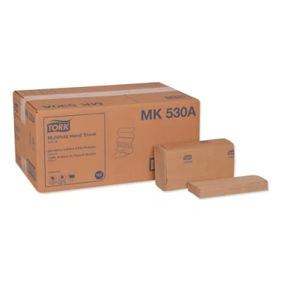 Abbildung von Tork Multifold Handtuch Natural H2 Universal, 100% recycelte Fasern, 16 x 250 Blatt, MK530A