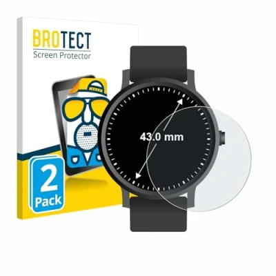 Abbildung von BROTECT Entspiegelungs Schutzfolie für Armbanduhren (Kreisrund, ø: 43 mm) (2 Stück) Matte Displayschutz Folie, Anti Reflex, Fingerprint