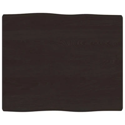 Abbildung von vidaXL Tischplatte, Holzplatte für Tisch Esstisch Couchtisch, Massivholzplatte Handgefertigt mit Baumkante, Ersatztischplatte, Dunkelbraun 60x50x(2 4) cm Massivholz Behandelt