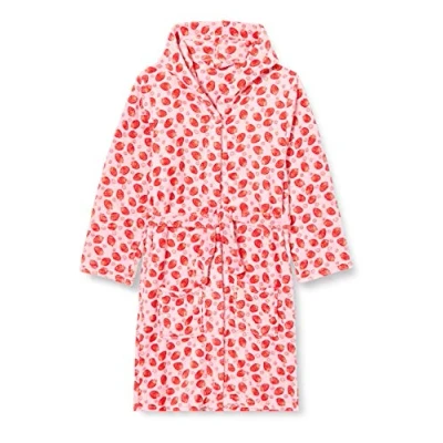 Abbildung von Playshoes Unisex Kinder Fleece Bademantel Morgenmantel, Erdbeeren, 146/152