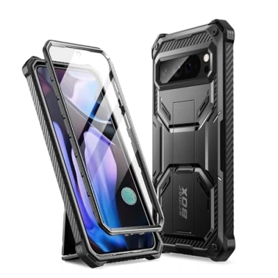 Abbildung von i Blason Armorbox für Google Pixel 9 Pro XL Hülle [Unterstützt Fingerabdruck ID] Outdoor Handyhülle Bumper Case Schutzhülle mit Displayschutz, Gürtelclip und Ständer