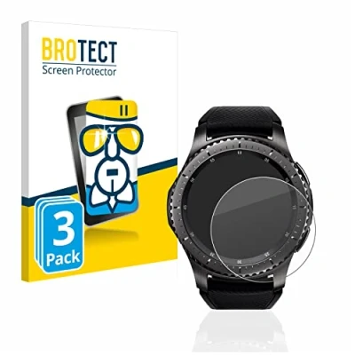 Abbildung von BROTECT Schutzglas für Samsung Gear S3 Frontier / Classic (3 Stück) Schutzfolie Panzer Folie Glas [Extrem Kratzfest 9H, Anti Fingerprint,