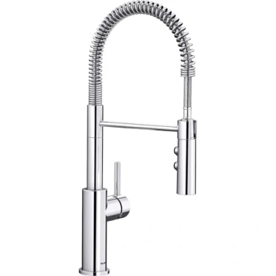 Abbildung von BLANCO CATRIS S Küchenarmatur in chrom Hochdruck Mit herausziehbarem Schlauch Wechsel von Klarstrahl Brausestrahl Rückflussverhinderer Gesicherte Wasserqualität &amp; wassersparend