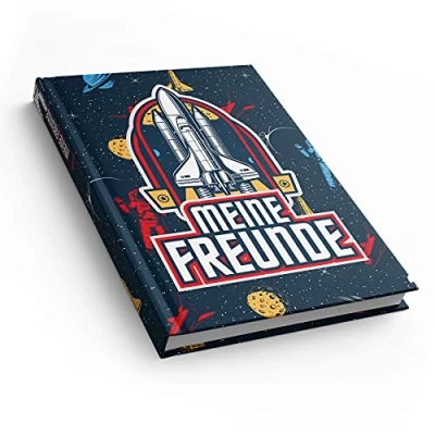Abbildung von itenga Notizbuch Freundebuch Weltraum DIN A5, 88 Seiten 150g Naturpapier