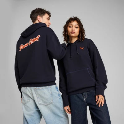Abbildung von Puma Premium ESS Relaxed Graphic Kapuzenpullover, Größe: Medium, New navy