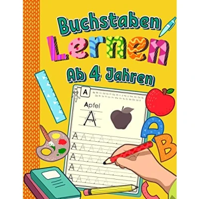 Abbildung von Buchstaben lernen Ab 4 Jahren: Alphabet inkl. Groß und Kleinbuchstaben schreiben Ideal als Übung in Kindergarten Vorschule