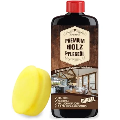 Abbildung von Urban Forest Möbelpflege Holz für innen &amp; außen 500ml + Schwamm von Holzpflegeöl (2 St)