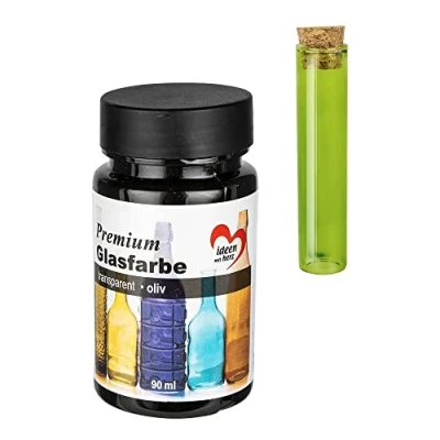 Abbildung von Ideen mit Herz Premium Glasfarbe transparent wasserfest 90 ml (oliv)