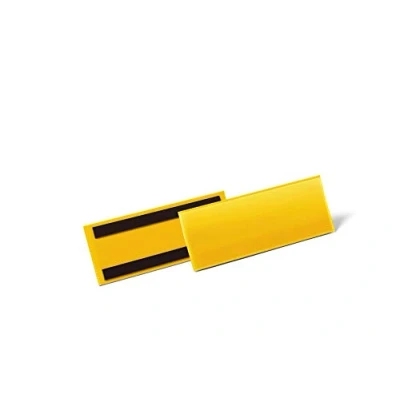 Abbildung von Durable Magnetische Etikettentasche, für Etiketten 1/2 A5 quer (210 x 74 mm), Packung à 50 Stück, Gelb, 175704
