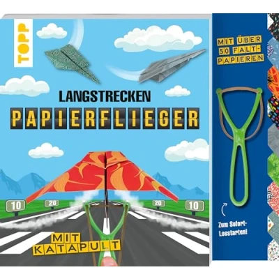 Abbildung von Langstrecken Papierflieger mit Katapult: Anleitungen, über 50 Faltblätter und Katapult zum Sofort Loslegen