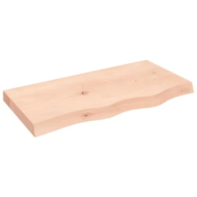 Abbildung von vidaXL Waschtischplatte, Multifunktional Arbeitsplatte mit Naturkante, Waschtischkonsole Tischplatte für Badezimmer, Holzplatte Platte Badmöbel, 80x40x(2 6) cm Massivholz Unbehandelt