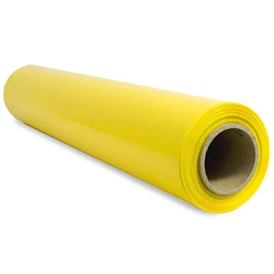 Abbildung von Stretch Verpackungsfolie, gelbe Kunststofffolie zum Verpacken, schützende Kunststoffrolle für Versand und Umzug, Rolle von 50 cm bis zu 400 m dehnbar Ofituria (1 Stück)