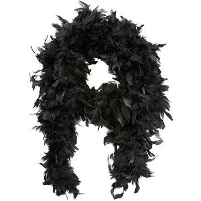 Abbildung von Boland Kostüm Federboa 80 g schwarz, Farbenprächtiger Federschal von 180 cm Länge