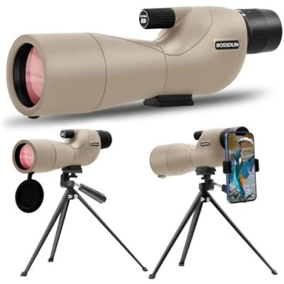 Abbildung von 25 75X60 Spektive für Zielschießen, Jagd, Vogelbeobachtung, Wildtierbeobachtung. Low Light Vision Spektiv mit Metall Stativ, Telefon Adapter, Tragetasche, BAK4 Prisma, FMC Objektiv (60GRAY)