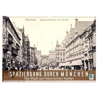Abbildung von Spaziergang durch München Die Stadt auf historischen Karten (Wandkalender 2025 DIN A3 quer), CALVENDO Monatskalender