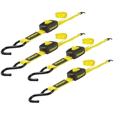 Abbildung von Stanley S2002 Spanngurte, geschlossene Cambuckle, 3 m x 2,5 cm, 1.200 Bruchfestigkeit, 4 Stück