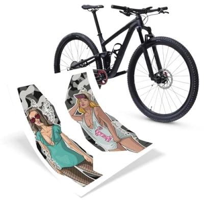 Abbildung von Riesel Design® „Fork:Tape 3000“ Gabelschutz Fahrrad Stylische Schutzfolie 2 selbstklebenden Shapes/MTB für Feder &amp; Starrgabeln camo