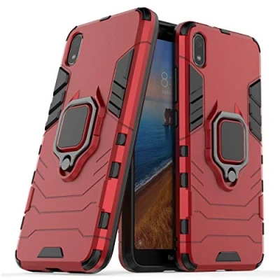 Abbildung von Kompatibel mit Redmi 7A Hülle, Ring Ständer Magnetischer Handyhalter Auto Caseme Schutzhülle Case für Xiaomi (Rot)